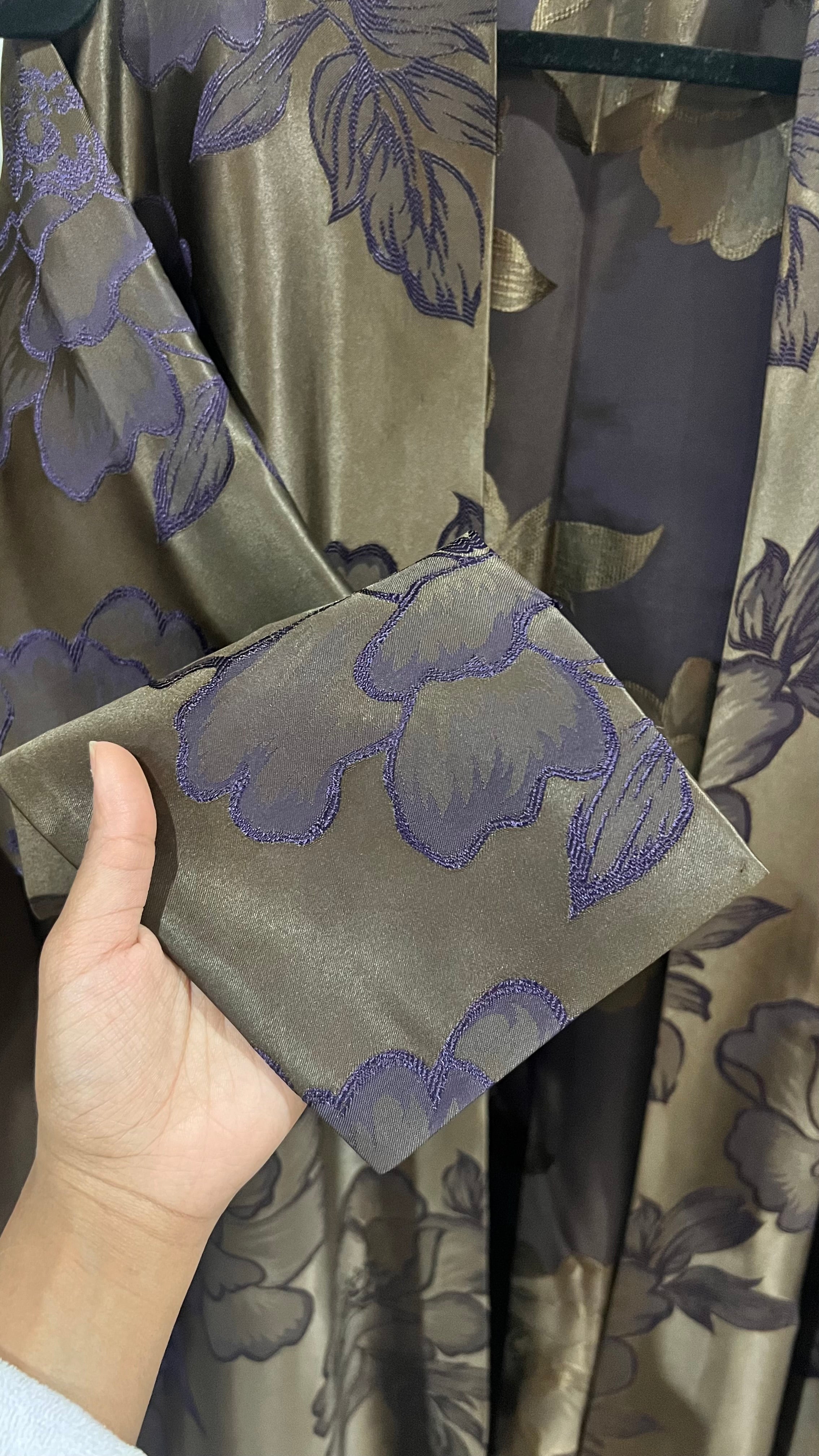 Floral Satin Kimono Abaya