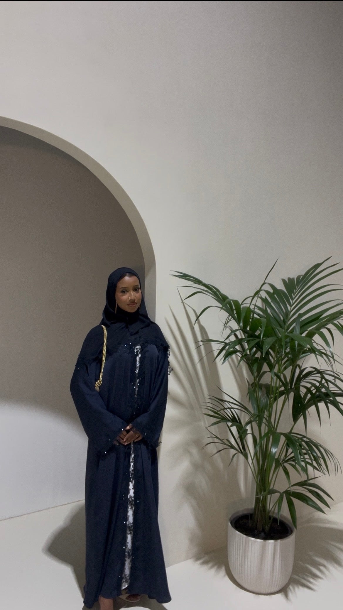 Flower Lace Abaya -3 piece set
