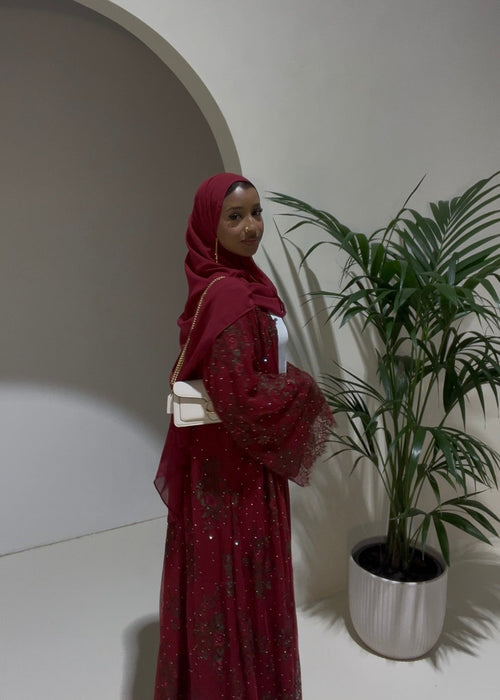 Chantilly Lace Abaya- 3 Piece set