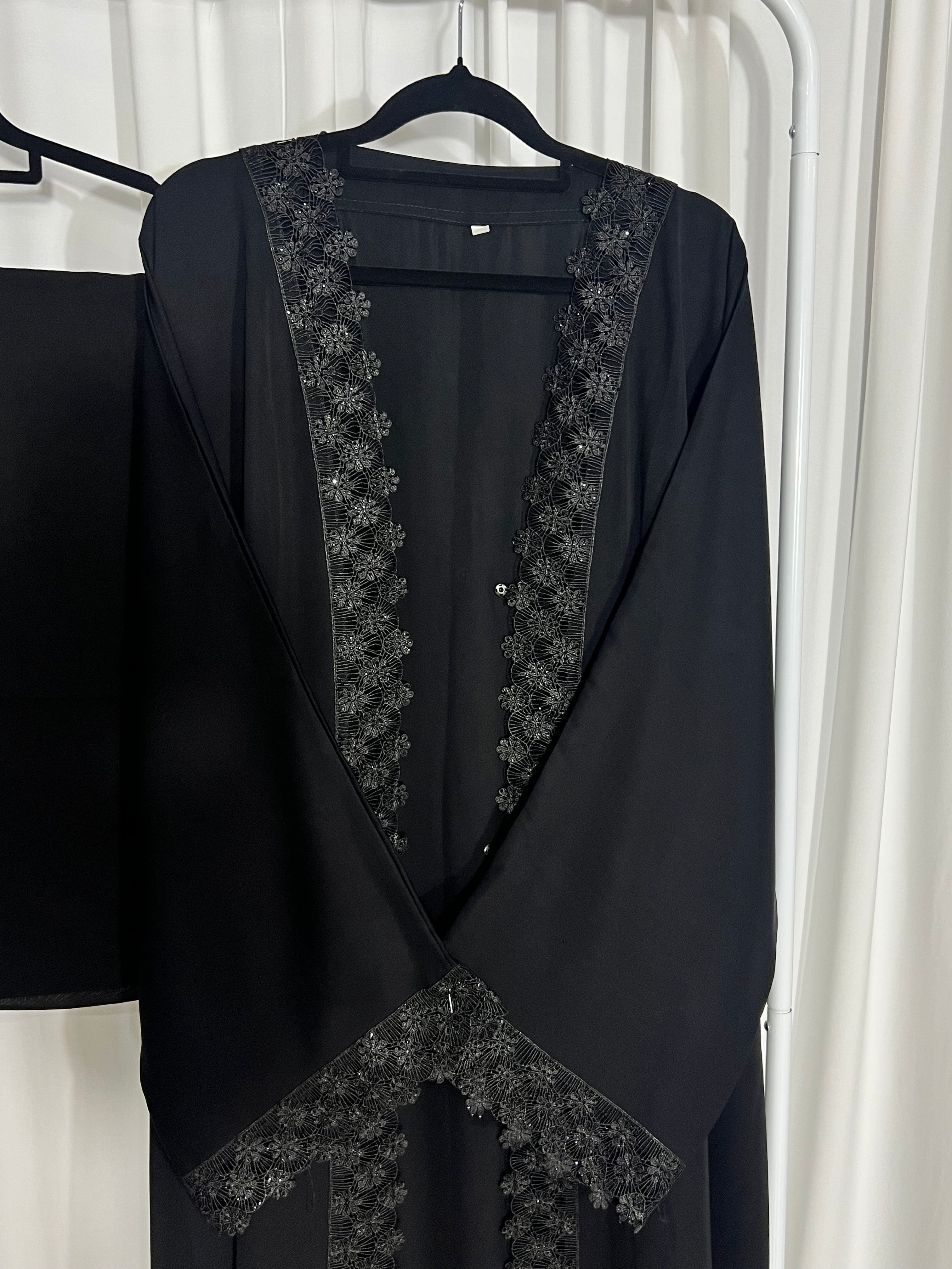 Petal lace abaya