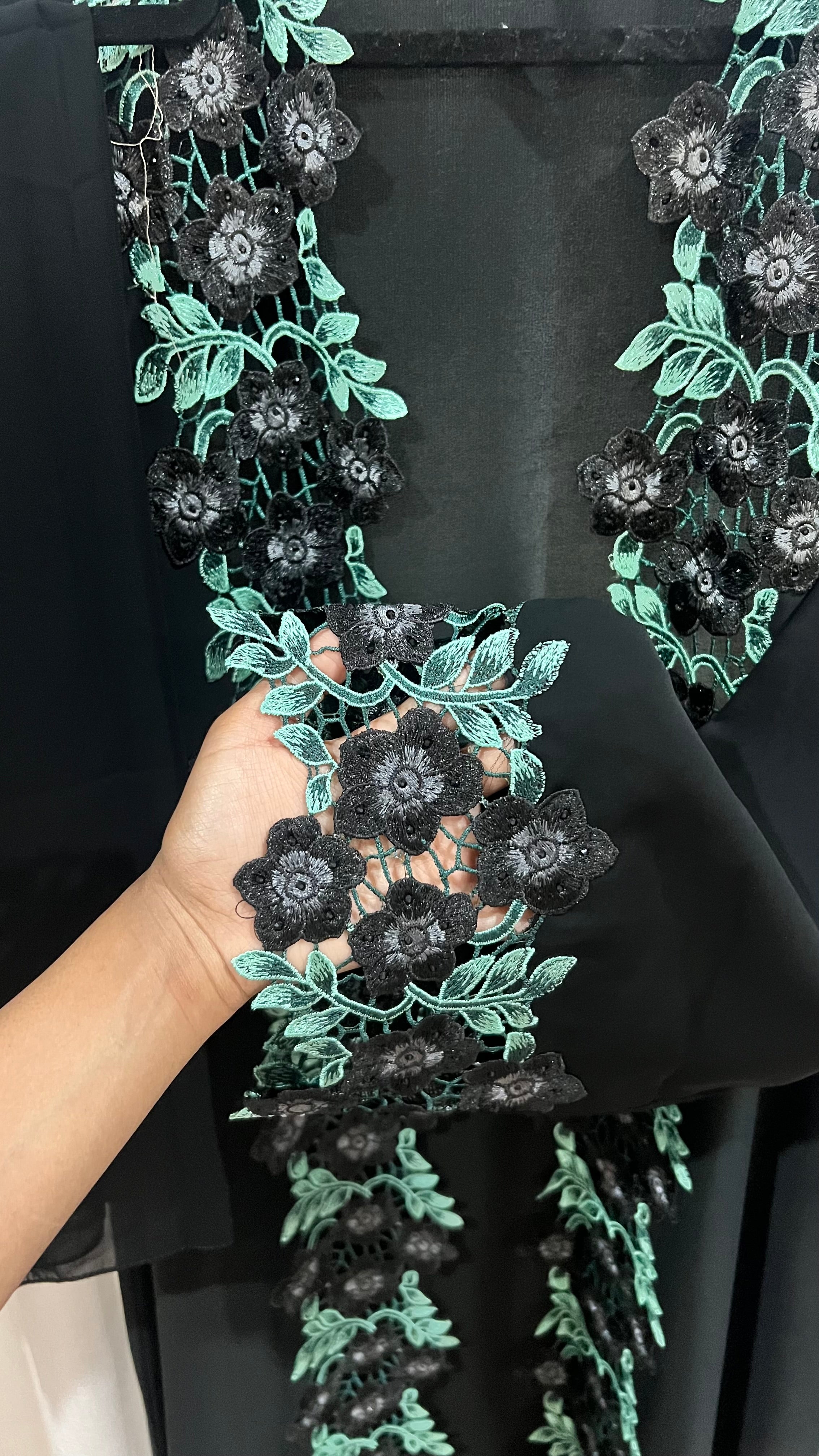 Mint bloom abaya