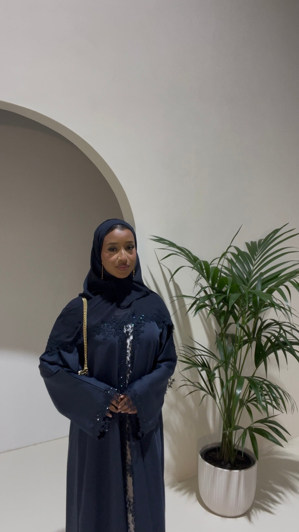 Flower Lace Abaya -3 piece set