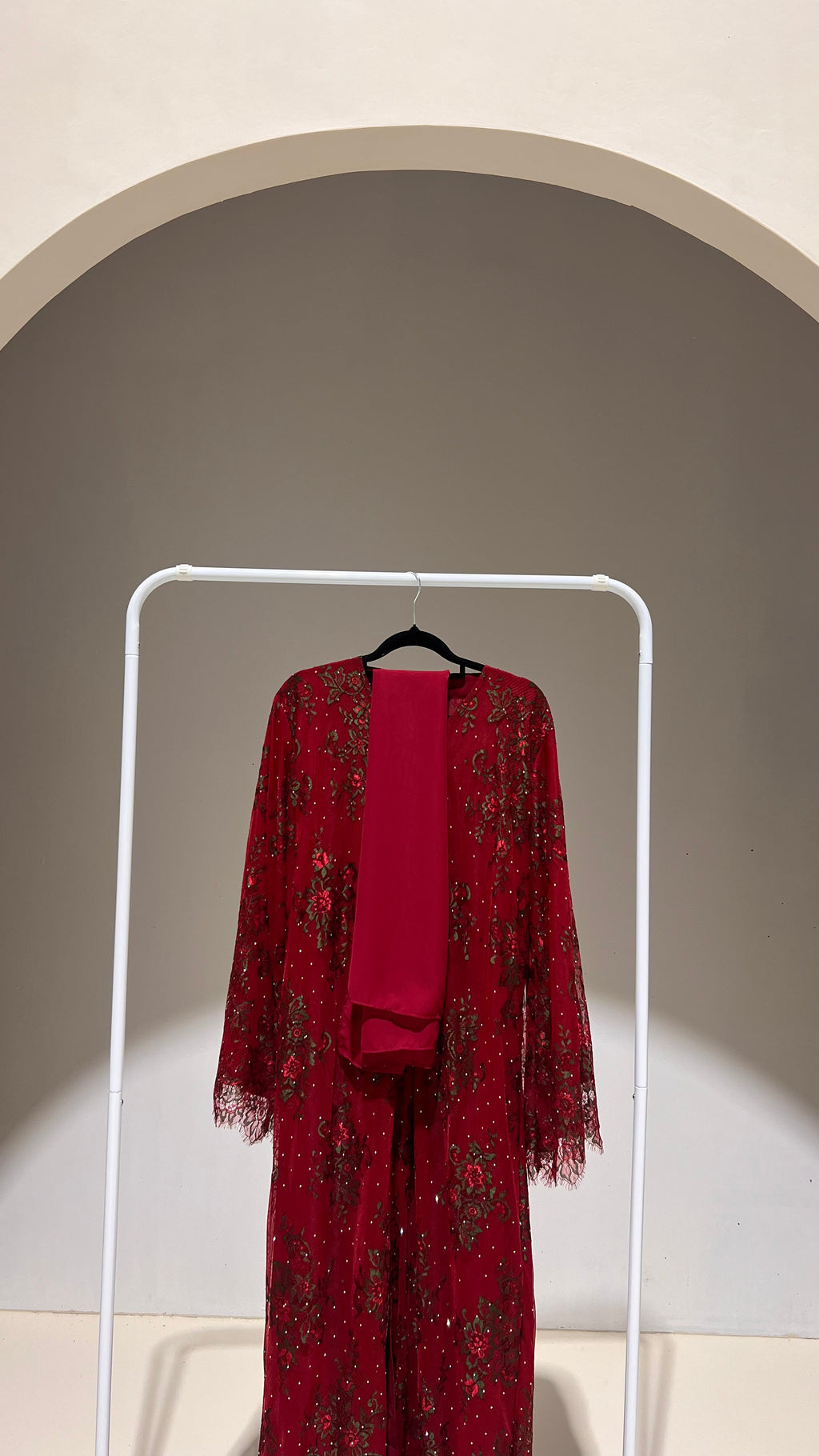 Chantilly Lace Abaya- 3 Piece set