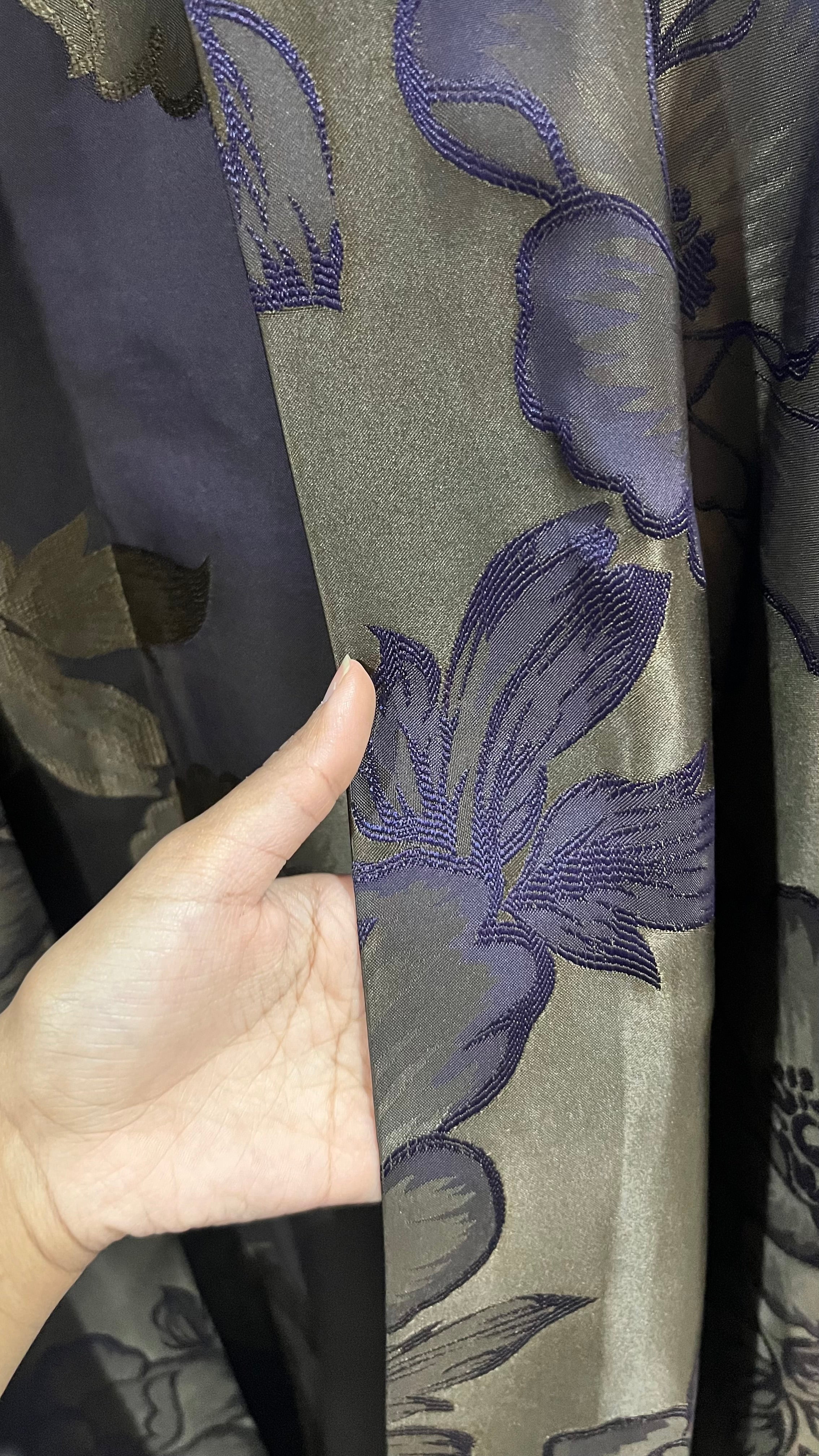 Floral Satin Kimono Abaya