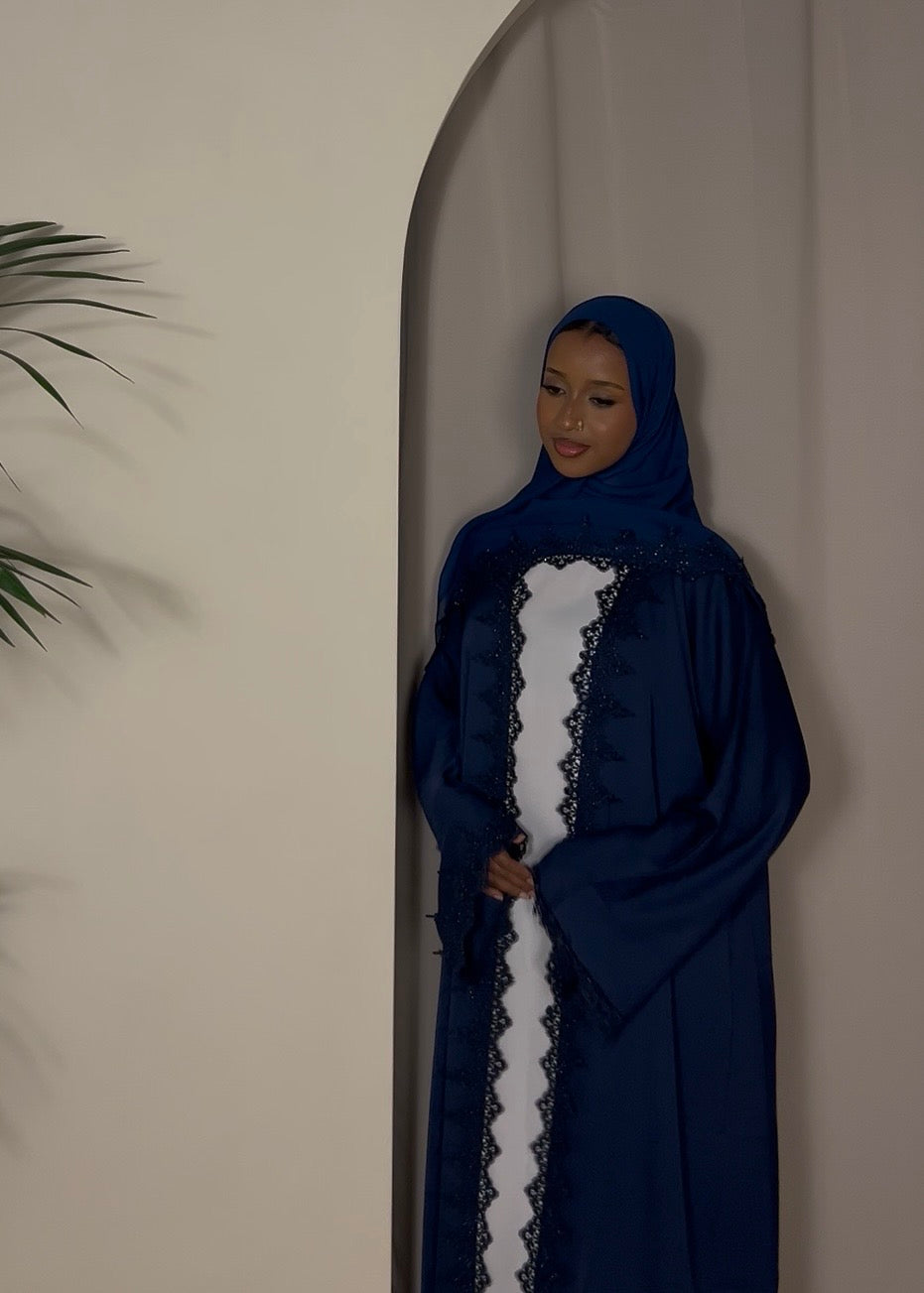 Noor lace open abaya - 2 piece set