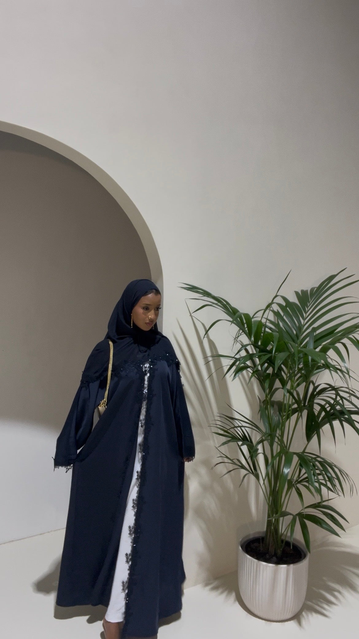 Flower Lace Abaya -3 piece set