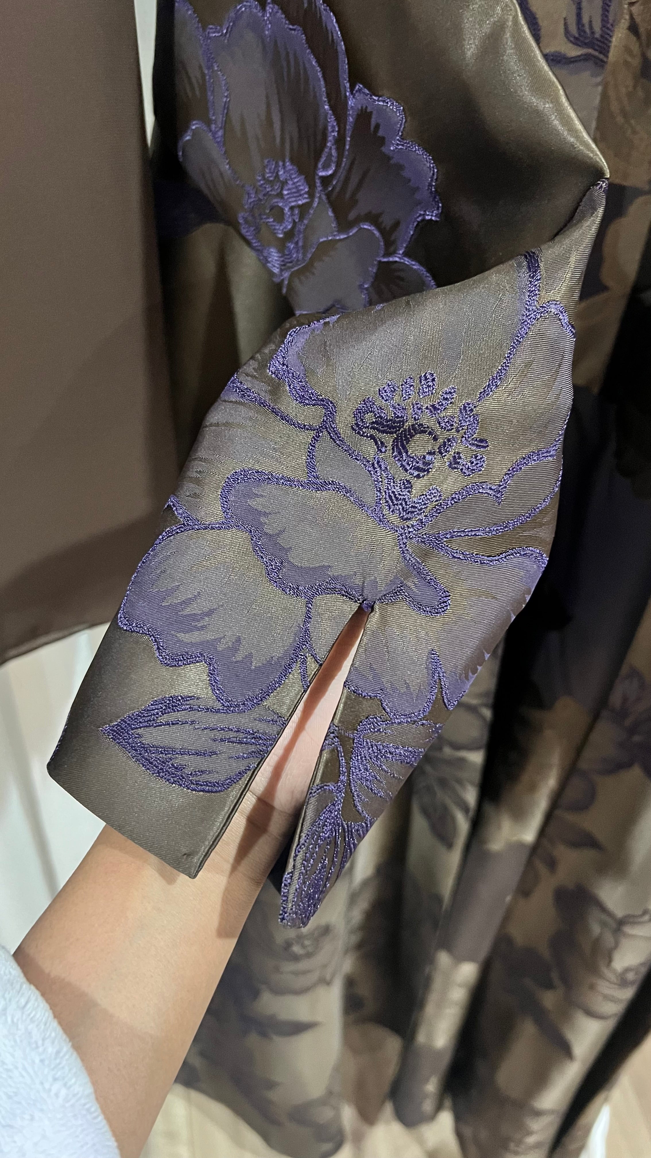 Floral Satin Kimono Abaya