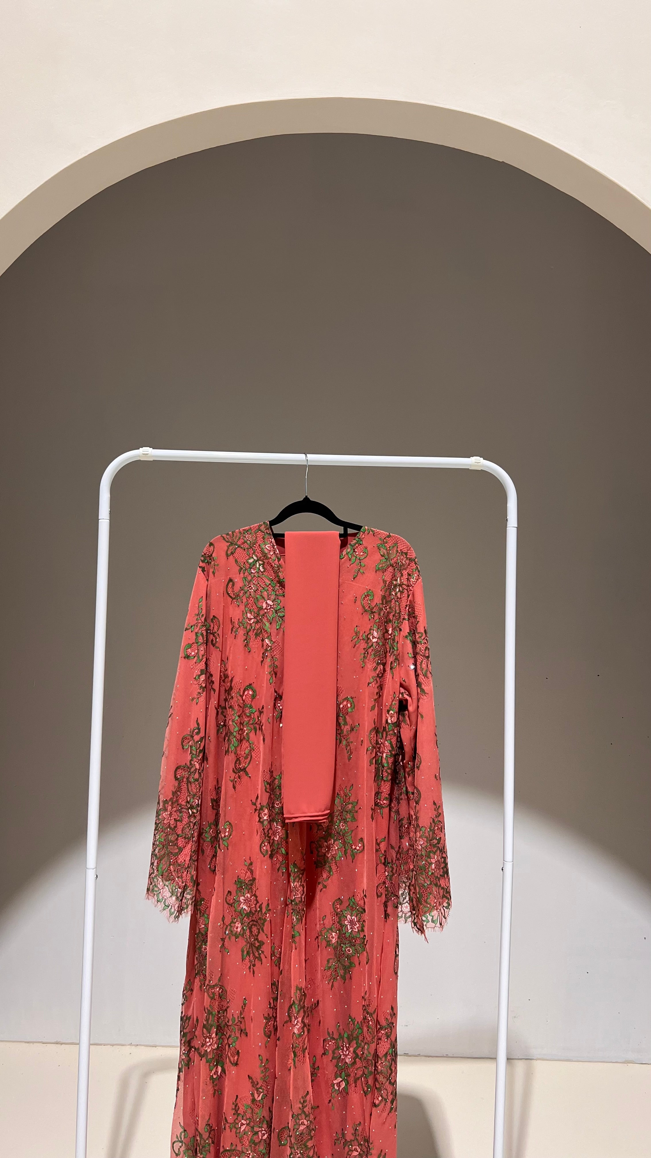 Chantilly Lace Abaya- 3 Piece set