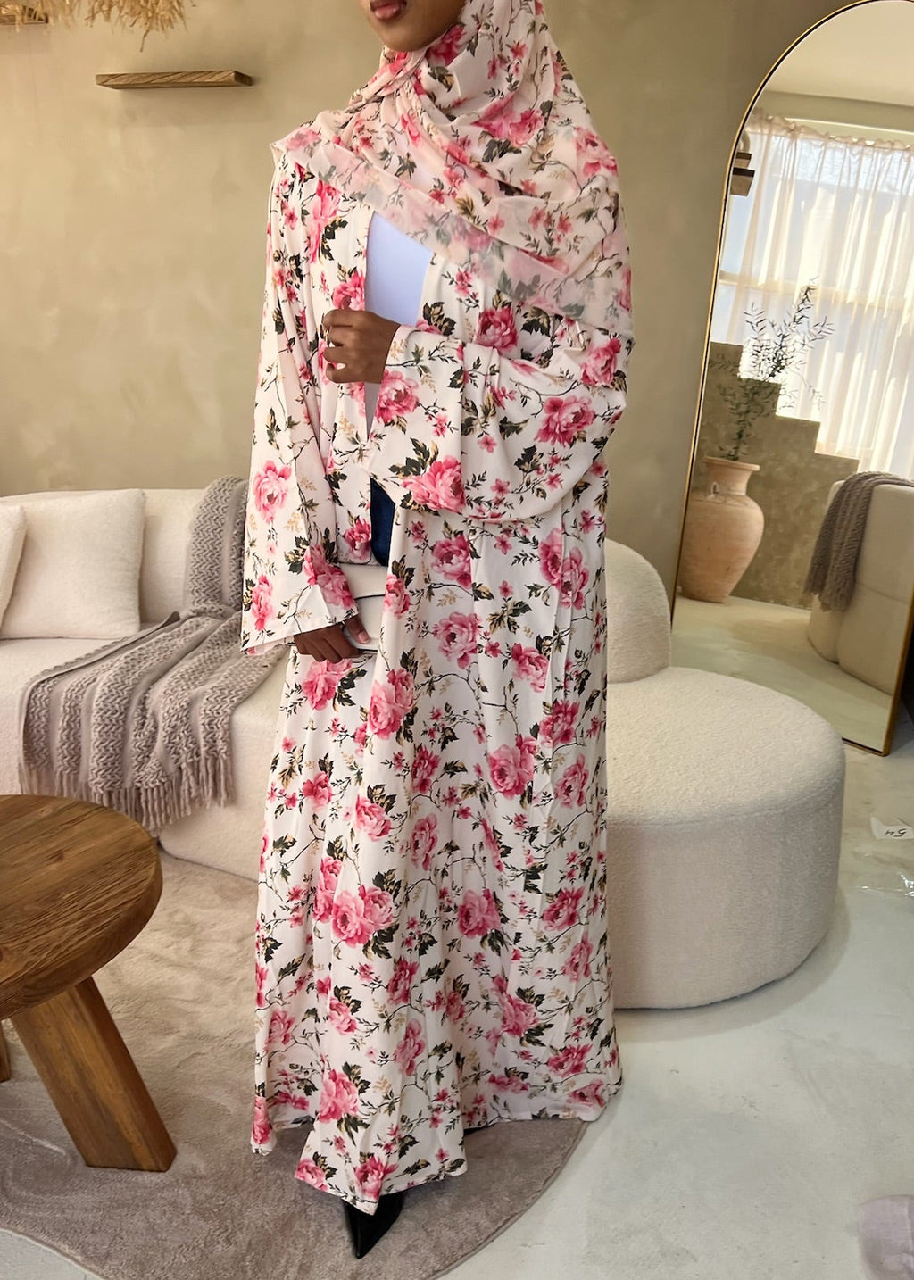 Blush Rose Double Chiffon Abaya + Matching Hijab