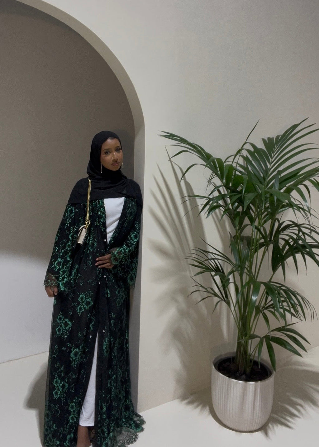 Chantilly Lace Abaya- 3 Piece set