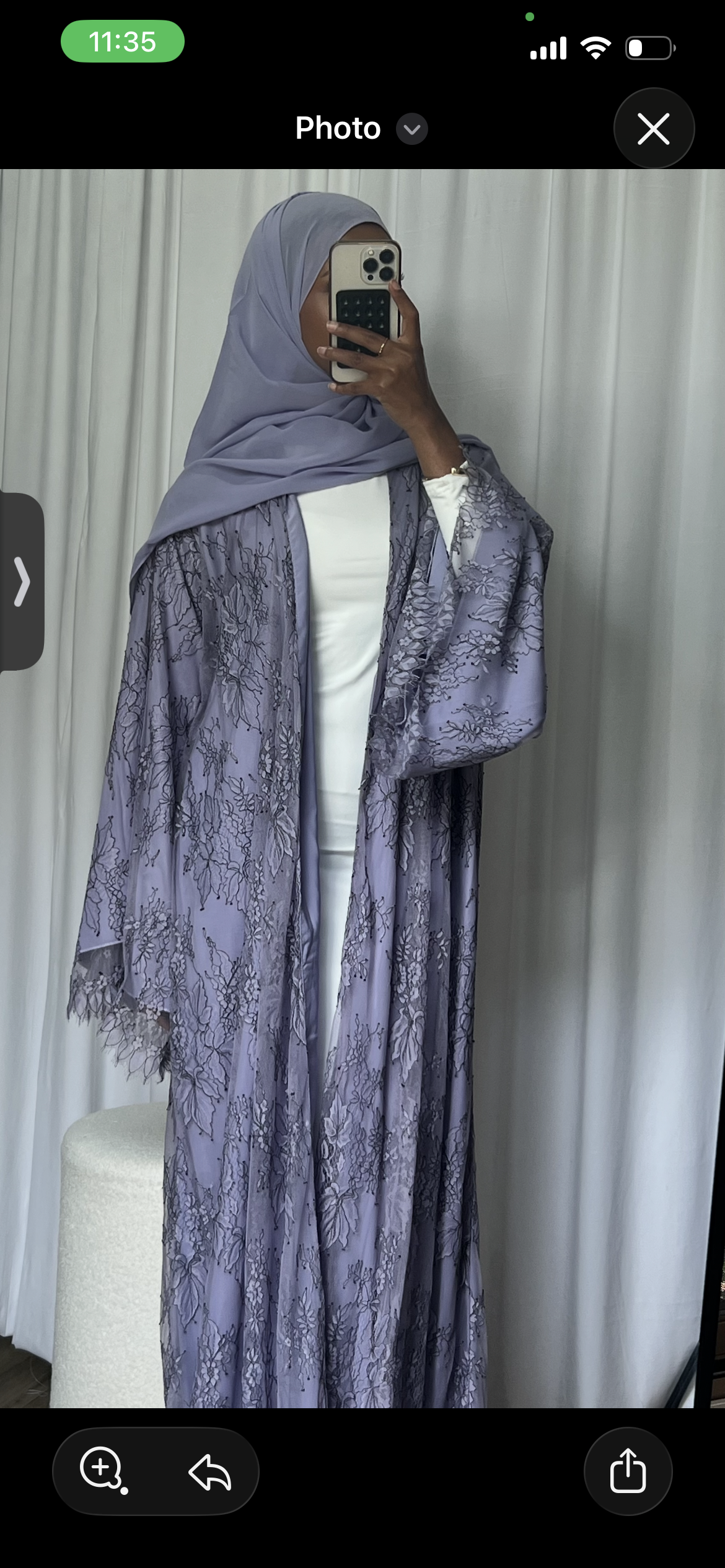 Lavender lace abaya