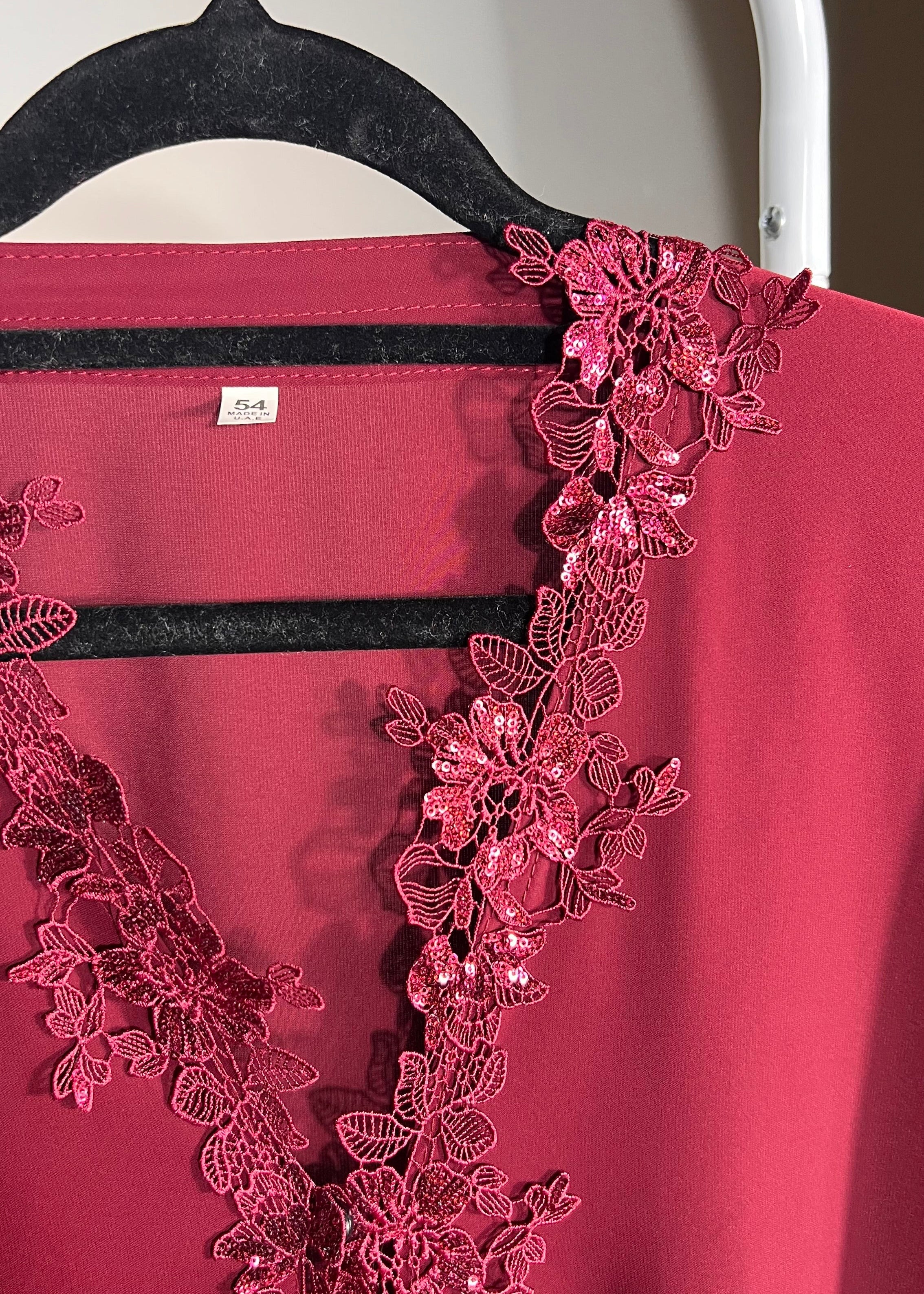 Sequin Floral  Abaya - 2 Piece set