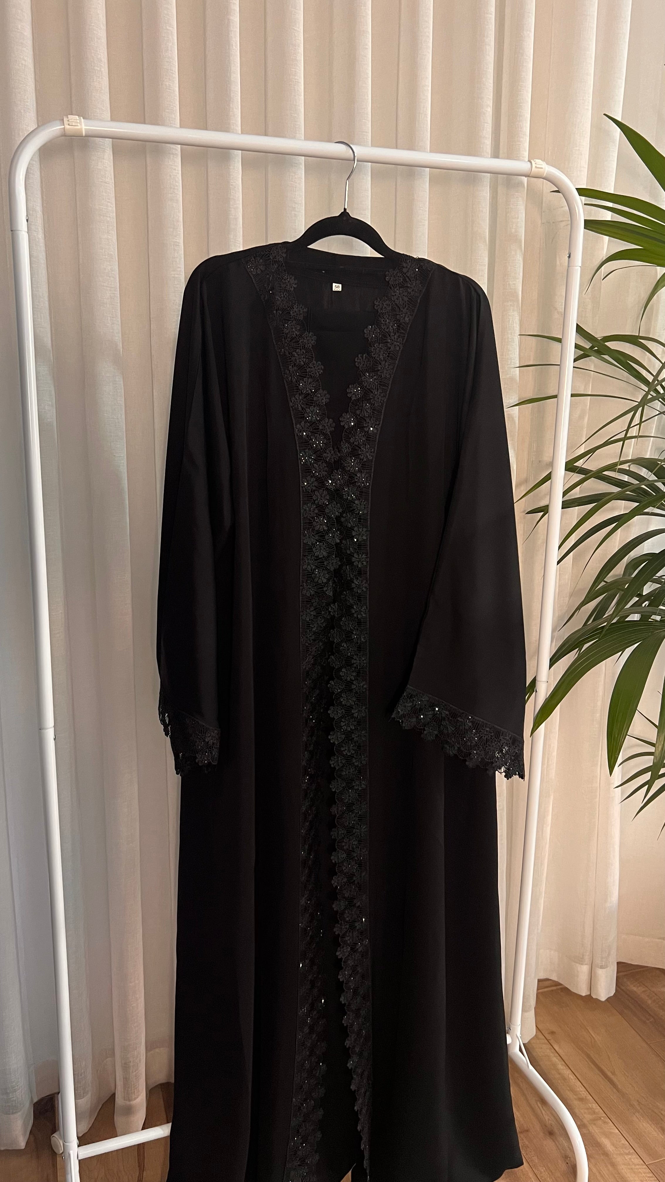 Petal lace abaya