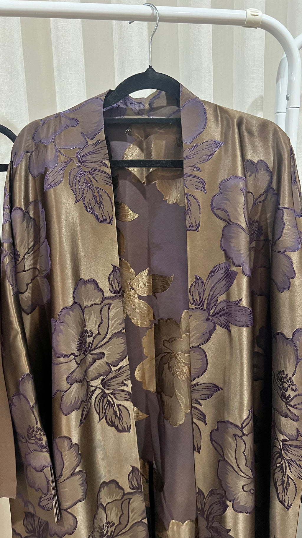 Floral Satin Kimono Abaya