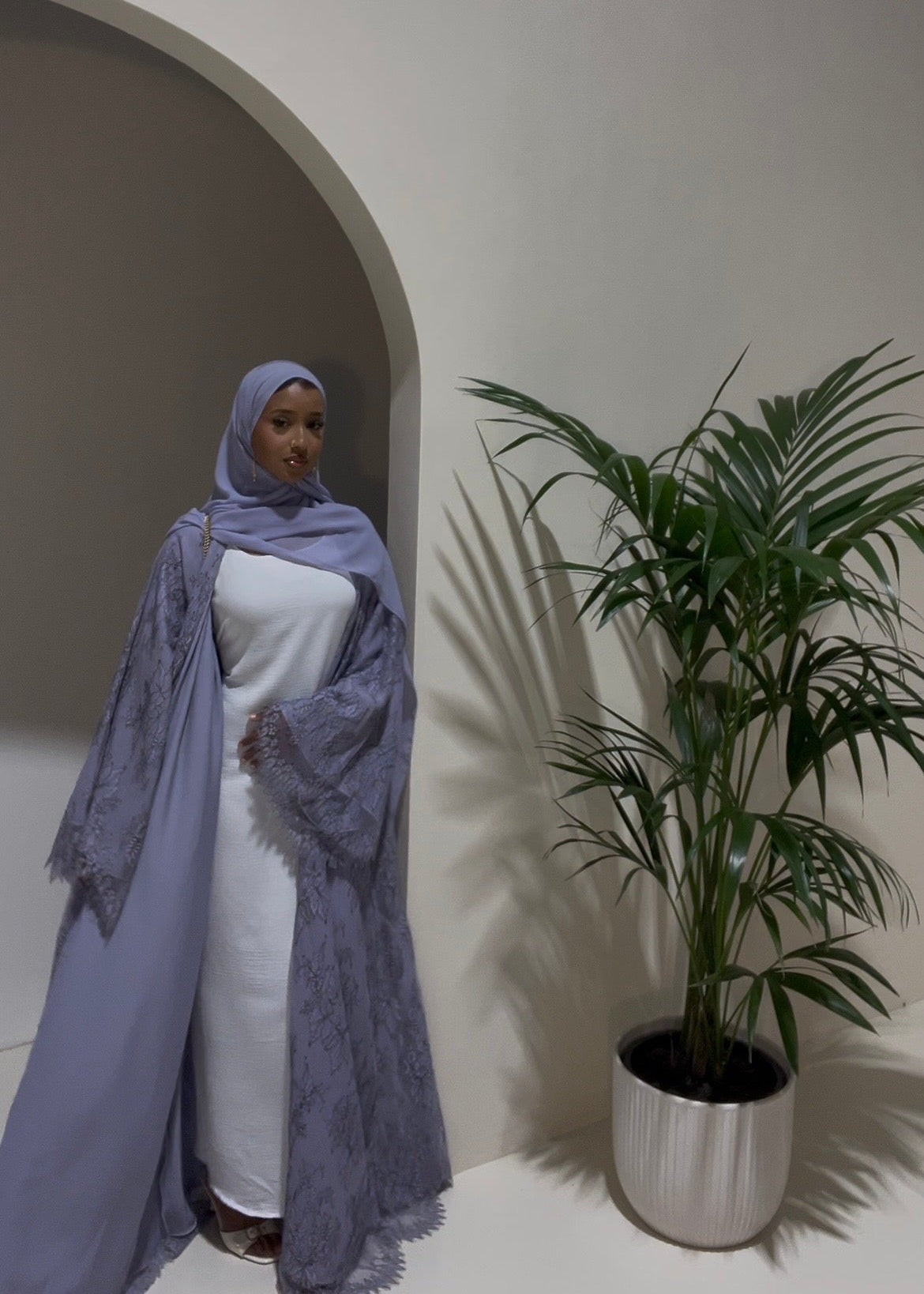 Chantilly Lace Abaya- 3 Piece set