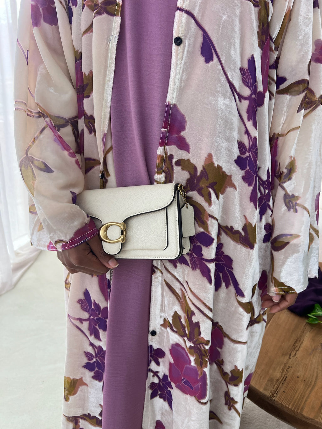Velvet Bloom 3-Piece Velvet Abaya Set + Matching Hijab