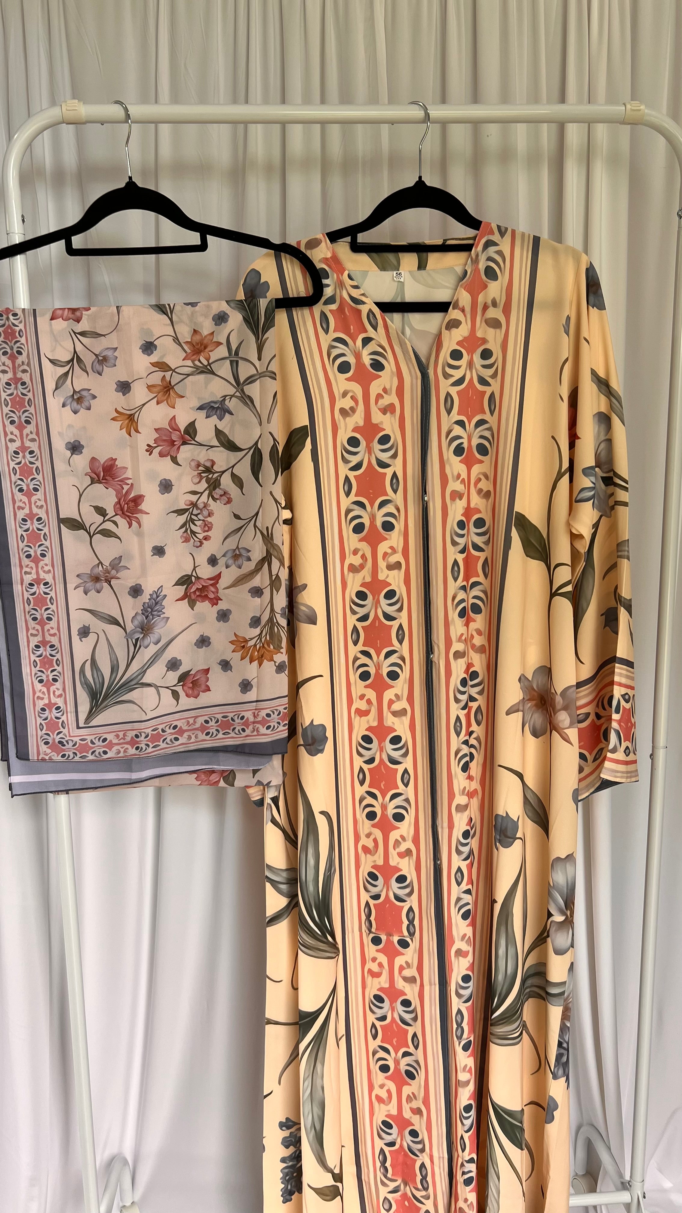 Printed floral abaya