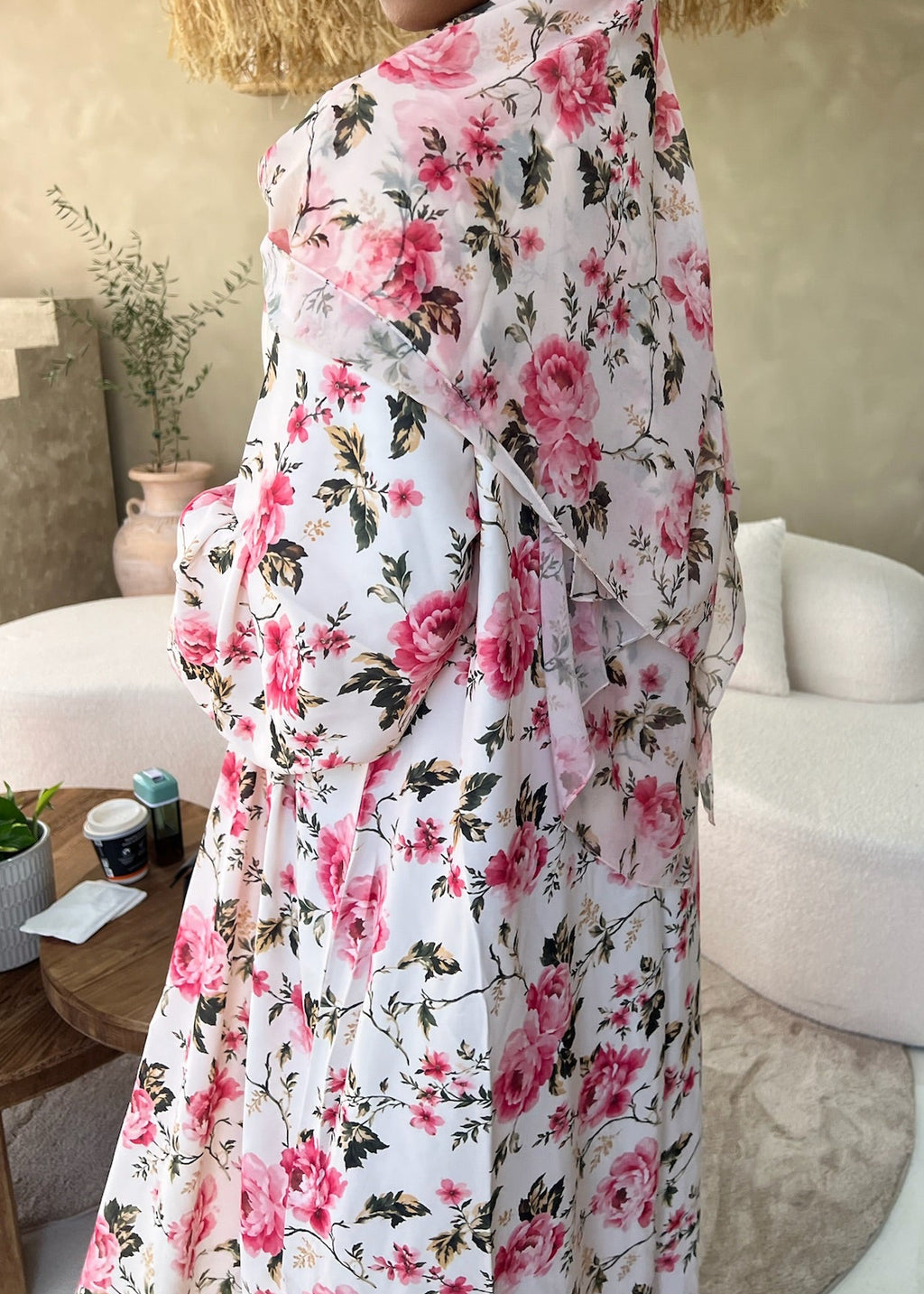 Blush Rose Double Chiffon Abaya + Matching Hijab