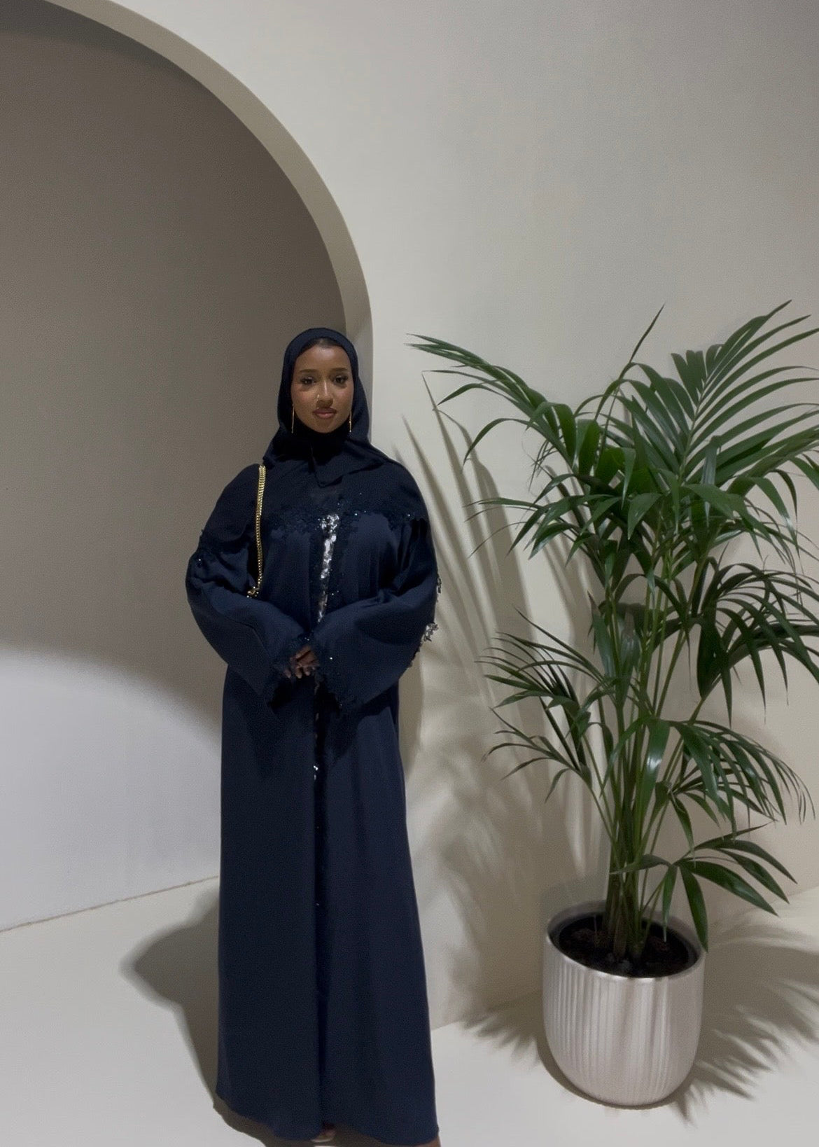 Flower Lace Abaya -3 piece set