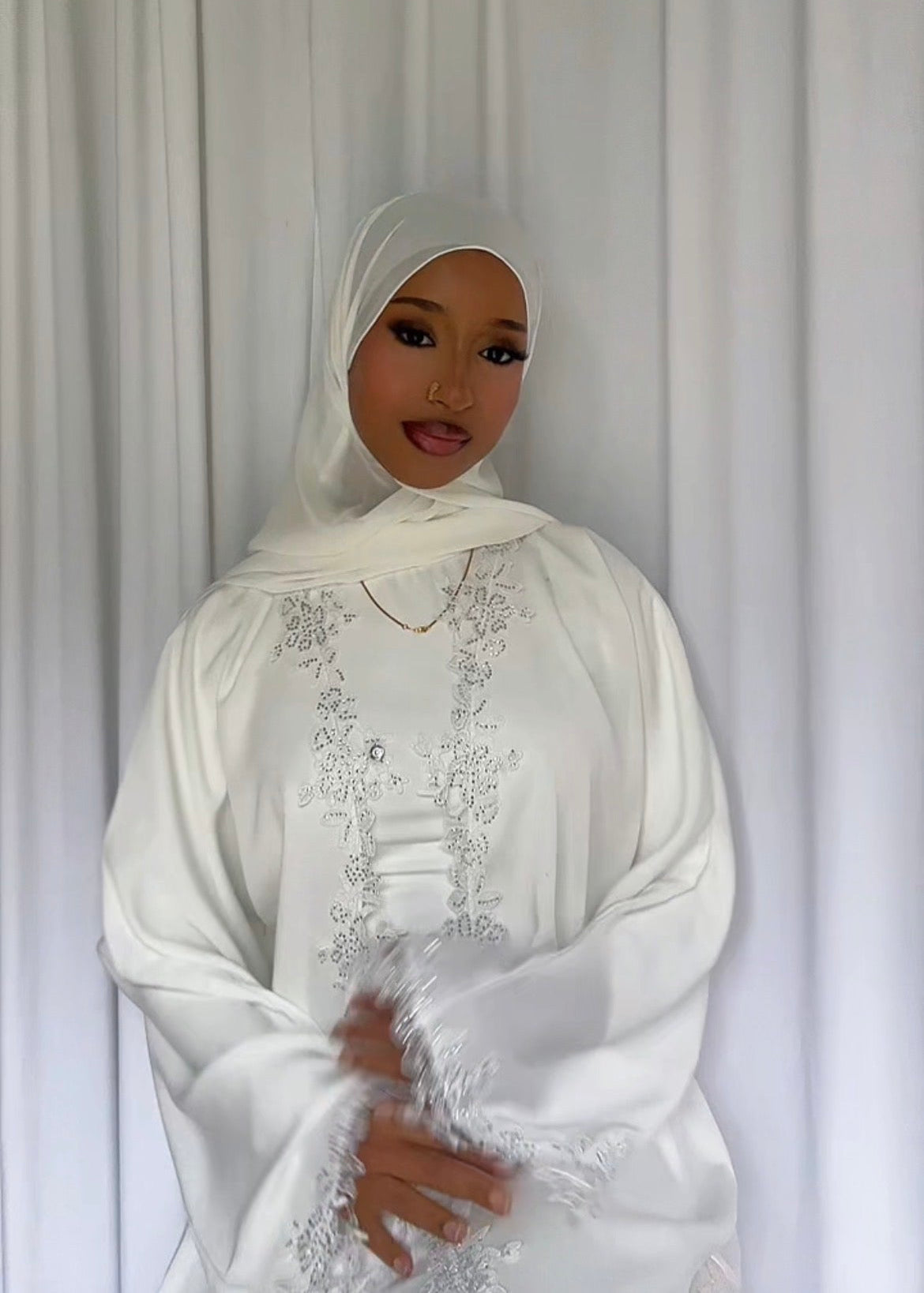 PRE-ORDER: Flower Lace Abaya  | Ships in 2 Weeks