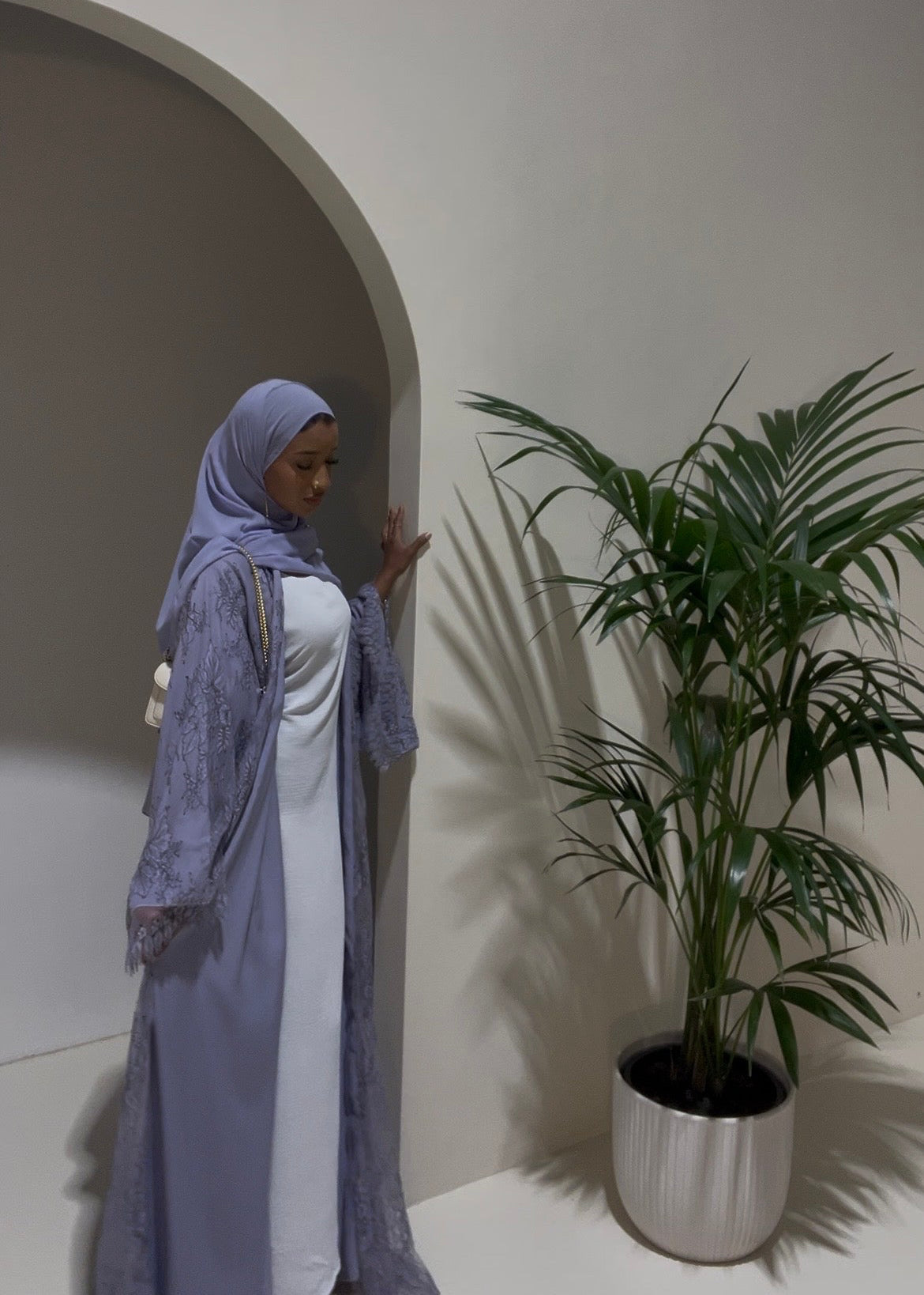 Chantilly Lace Abaya- 3 Piece set