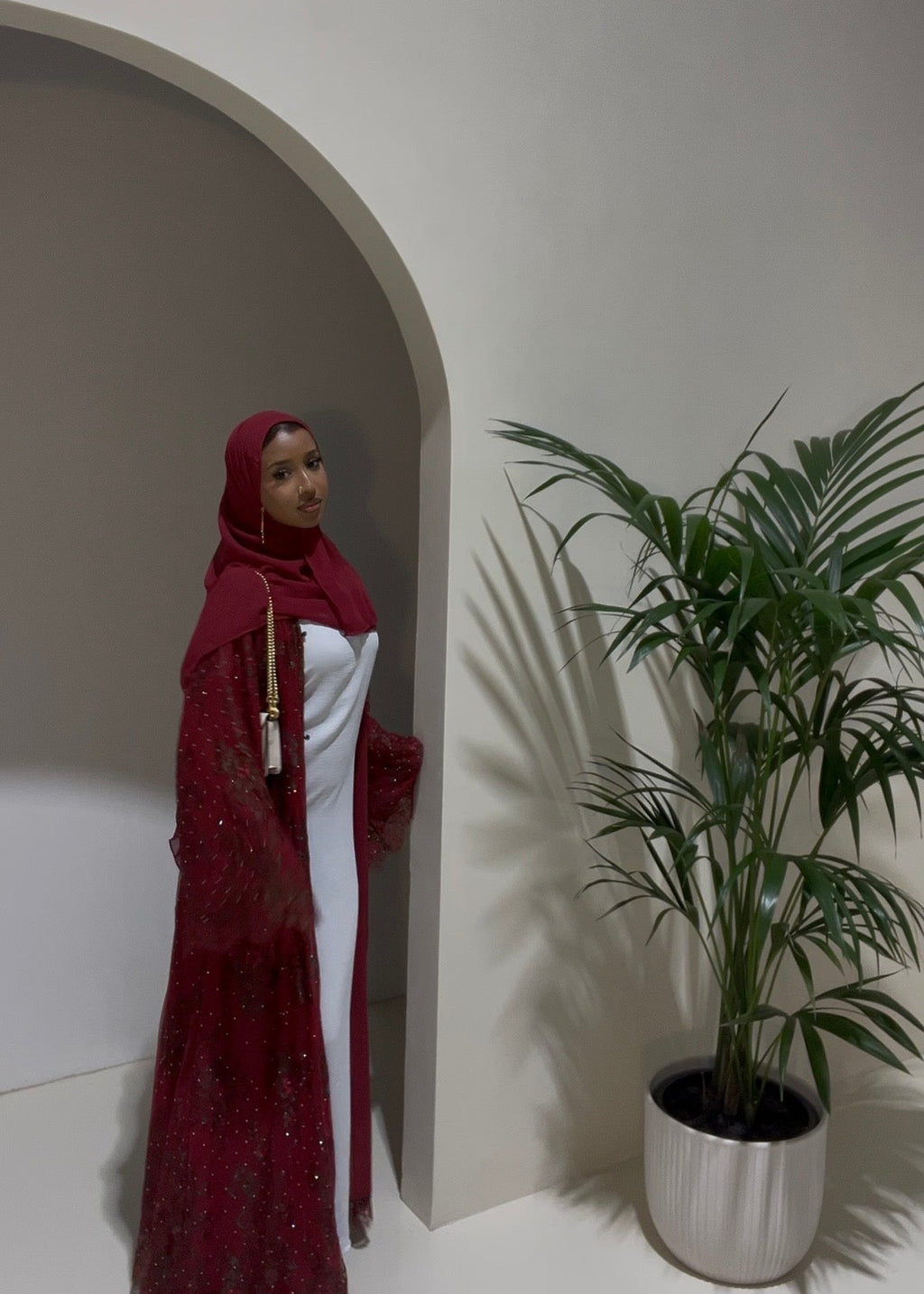 Chantilly Lace Abaya- 3 Piece set