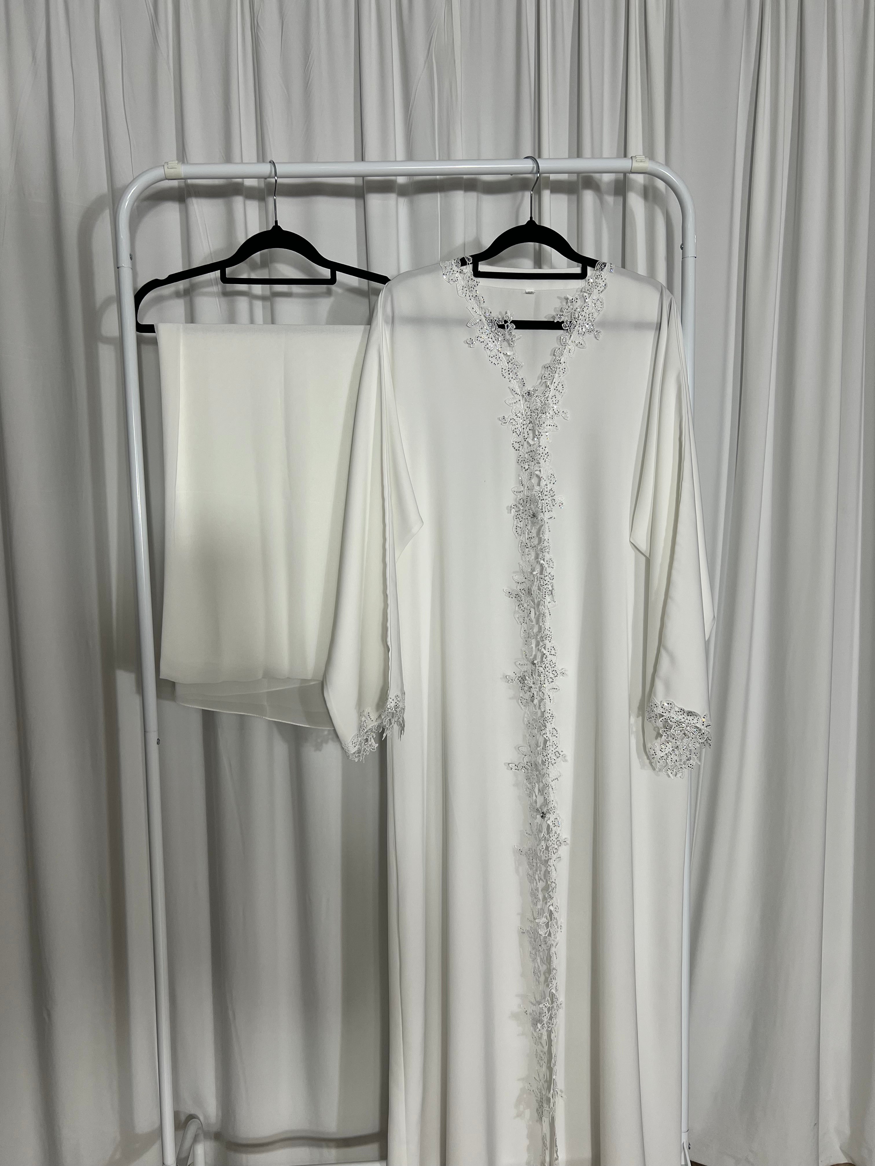 PRE-ORDER: Flower Lace Abaya  | Ships in 2 Weeks