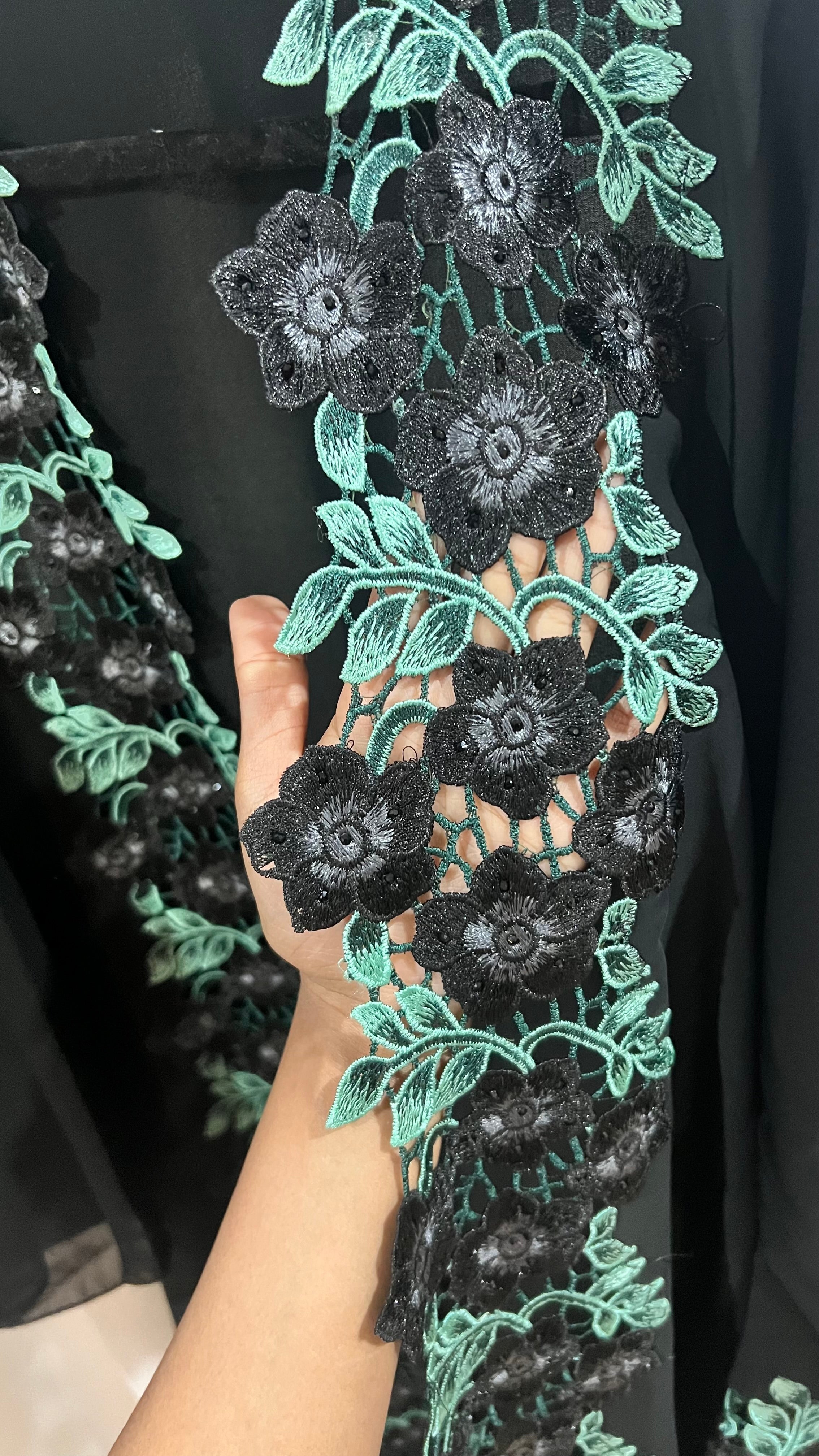 Mint bloom abaya