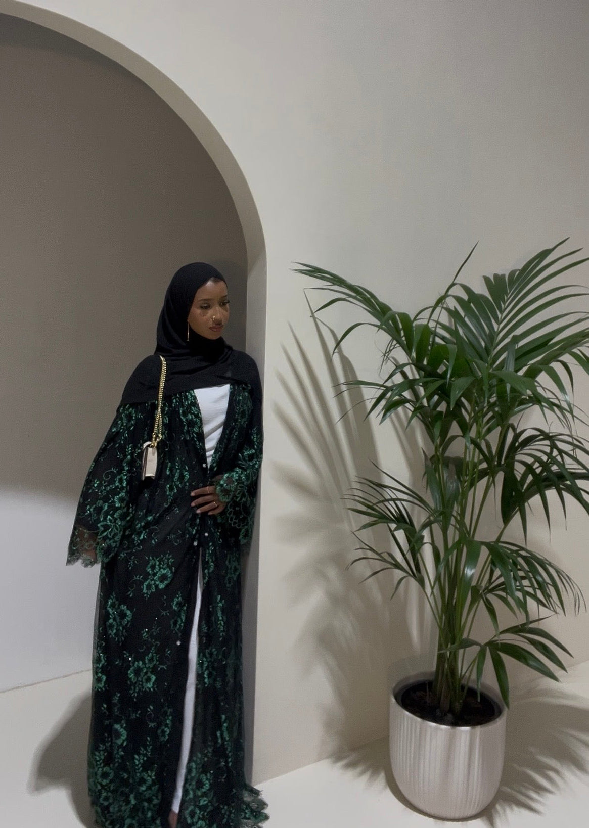 Chantilly Lace Abaya- 3 Piece set